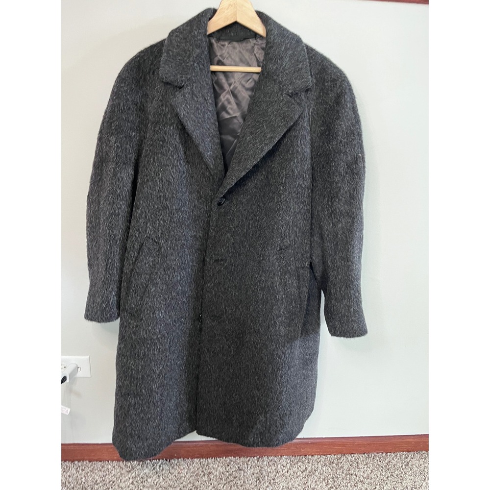 Vintage Karl Lorenz KG Munchen Lama Haar Llama Hair Overcoat Charcoal Grey Men